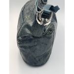 Brighton  Snakeskin‎ Leather Crossbody Bag Silver Hardware Green Blue Hobo Purse Photo 8