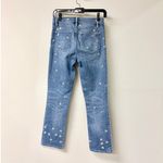 Tory Burch  Geo Fish Embroidered Denim Straight Leg Jeans Blue Women's Size 24 Photo 2