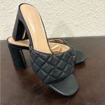 Elegant Black Quilted Heels Size 7 Photo 6