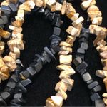 2 jet black coral and brown stone necklaces Photo 5