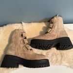 Free People Latte Suede Emmet Lace Up Lug Sole Boots Photo 6