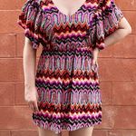 Pink Multicolor Funky Pattern Mini Dress Size M Photo 0