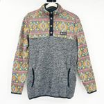 Simply Southern Simple Southern Women Aztec Turtle Seahorse Print Fleece Quarter Snap Pullover M Photo 0