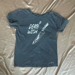 Wish Death  Distressed Collar Graphic Tee Photo 0