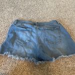 REWASH  Womens Light Blue Wash Distressed Frayed Raw‎ Hem Denim Shorts Size 14 Photo 4