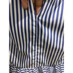 Sandro Blue Stripe Lace Trim Cotton Mid Dress Sz 2 Photo 3