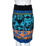 Plenty by Tracy Reese Skirt Womens 4 Black Blue Floral‎ Flowers Pencil Bloomcore Photo 3
