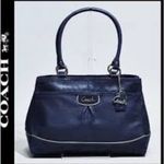 Coach Park Elevated Leather Snakeskin blue Carryall Shoulder Bag Photo 1