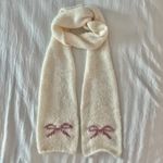 handmade knitted scarf with bow design! Tan Photo 0