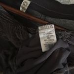 XCVI  Button Up Embroidered Long Roll Tab Sleeve Charcoal Sheer Viscose Blouse L Photo 8