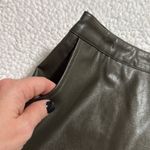 Jun & Ivy  size small olive green vegan faux leather mini skirt side pockets Photo 3