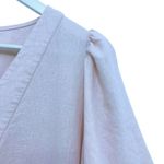 Cynthia Rowley Linen Blend Puff Sleeve Dress L Pink Photo 5