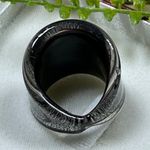 Glass art Silver and purple violet pink Statement Ring Photo 5