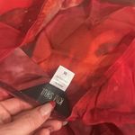 Semi Sheer Red Silk Chiffon Dress Photo 2