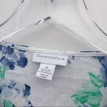 Charter Club  Floral Embroidered Linen Top White M Photo 2