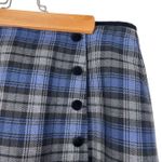 Villager Vintage  Sport Blue Grey Black Plaid Faux Wrap Skirt Women’s 12 Academia Photo 1
