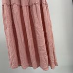 Main Strip Pink Maxi Dress M Swiss dot tiered keyhole back cottage prairie boho Photo 4