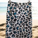 Donna Degnan animal print turquoise pencil skirt Women's Size 8 Black Photo 0