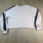 Hollister Crop Sweatshirt Small Pink Pullover Long Sleeve Logo Stripes Photo 1