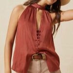 Anthropologie Elegant Rust/copper Halter Top Photo 0