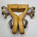 Seychelles Timber Gold Metallic Platform Wood Chunky Block Heel Sandal NEW Photo 5