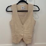 Princess Polly Ginger Linen Blend Vest Beige XS Photo 1