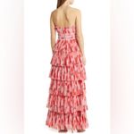 Hutch  Monaco Strapless Ruffle Tiered
Plissé Gown 00P red and pink dress Photo 1