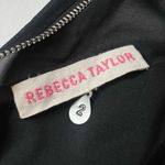 Rebecca Taylor  Black Fit & Flare Dress Silk Blend Sheer Sleeves Size 2 Photo 3