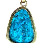 Barse Gold Tone Turquoise Pendant Chunky Necklace Photo 2