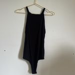 Black Halter Bodysuit Mid Waist Solid Fitted Size M Photo 6