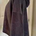 Aerie Corduroy Groove-On Velour Hoodie Sweatshirt Gray Long Sleeve Pullover Photo 5