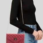 Badgley Mischka NWT Beautiful Red Quilted Crossbody Bag W Gold Accents Photo 1