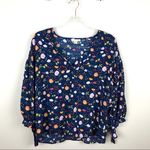 Finn & Grace  Floral Oversized Blouse Navy Blue S Photo 0
