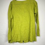 Flax  Green Linen Henley Shirt Womens S Blouse Lagenlook Breathable Basic Boho Photo 8