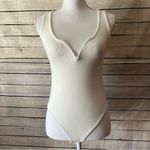ZARA  White Micro Ribbed Sweetheart Neckline Plunging Sleeveless Bodysuit Photo 6