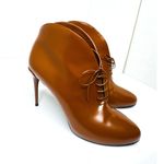 Gucci Brown Leather Kim Lace-Up Ankle Booties Women’s Size 38.5 High Heel Boots Photo 7