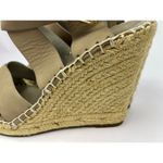 Joie  Kaelyn Nude Leather Espadrille Wedge Sandals 38 Crisscross Ankle Strap Heel Photo 5