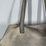 Free People  large cream gray washed tote purse 16x12x6.5" 11" handle Photo 3