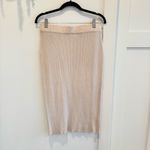The Nines Boutique Creamy Beige Knit Faux Button Detail Midi Skirt Womens Size M Size M Photo 4