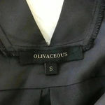 Olivaceous  Women’s Charcoal Gray Satin Blouse Size S Lightweight‎ Casual Office Photo 4