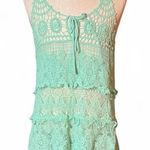 Dasayo Mint Green Crochet Lace Tiered Tank Top Cover Up Size undefined Photo 0