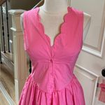 TCEC  pink Cotton Midi Dress New Photo 2