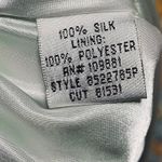 Vintage Y2k Silk Dress Floral Leaf Printed Faux Wrap Sleeveless Gathered Green Size 8 Photo 8