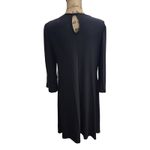 Luxology  Black Midi Dress 3/4 Sleeve Keyhole Back Size M Photo 1