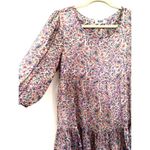 BB Dakota Steve Madden Free Spirit Floral Shift Dress Loose Fit Puff Sleeves S Black Photo 7