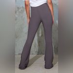 Pretty Little Thing Maternity Slate Ribbed Flared Leggings Grey 10 NWT IN PKG Photo 2