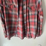 Current/Elliott  Red Plaid Flannel Shirt Women Small 100% Cotton‎ Western Grunge Photo 2