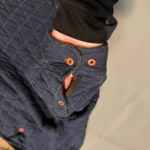 Tommy Bahama Jeans Quilted Snap Button Jacket Navy Blue Women's L Size L Photo 3