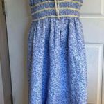 Entro Large  Petal Waltz Blue Floral  Jacquard Midi sleeveless Dress Photo 0