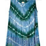 NWT Yak & Yeti Casual Tye Dye Lace Tank Small Blue Photo 0
